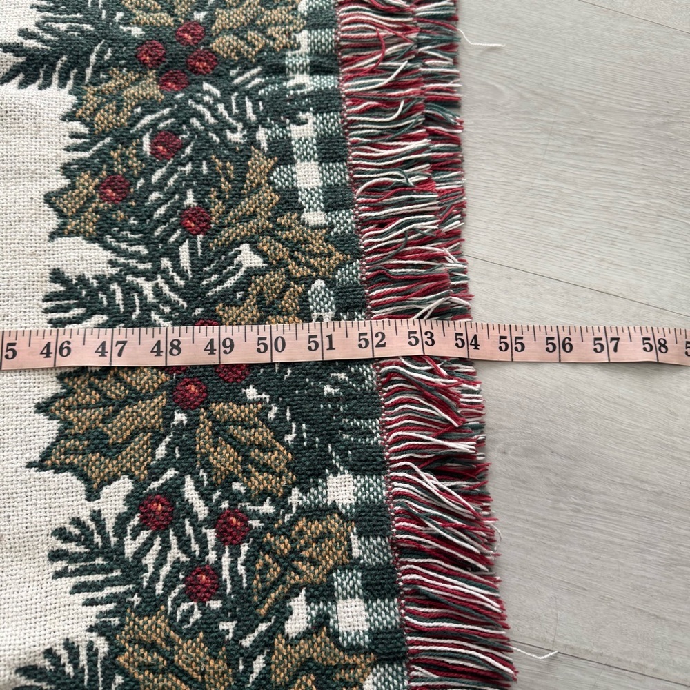 Vtg Goodwin Weaver 100% Cotton Tapestry Throw Blanket 46x52 USA Bear Family EUC - Picture 7 of 8